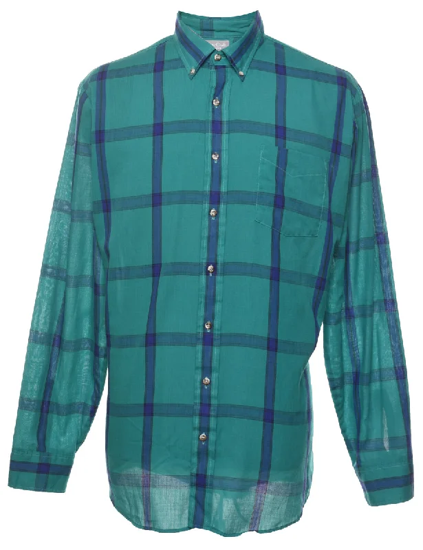 Turquoise Checked Shirt - L Artistic Men's Avant