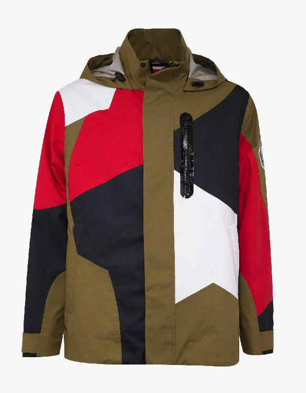 Moncler Baudrier Multicolour Patchwork Windbreaker Sleek Men's Metallic