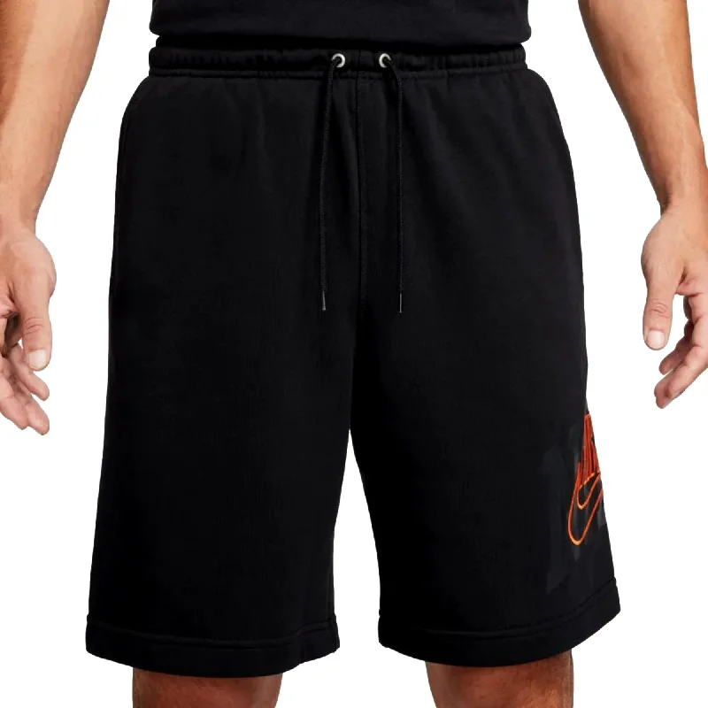 Nike French Terry Shorts Black/Orange  FV5136-010 Men's Casual Men's Short