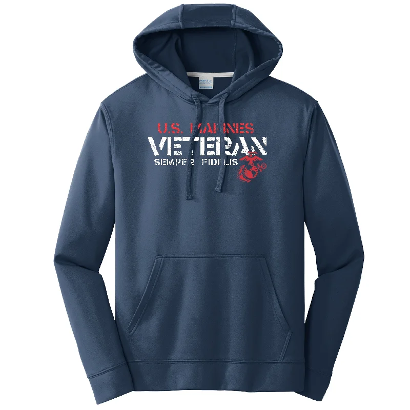 U. S. Marines Veteran Navy Performance Hoodie (Captain's Special) Trendy Men's Oversized