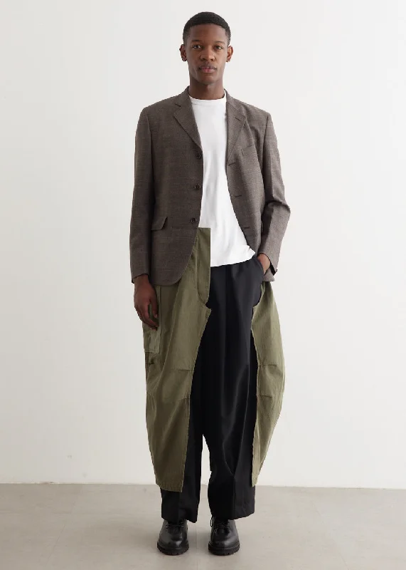 Wool Check x Cargo Pant Tailored Coat Modern Men's 