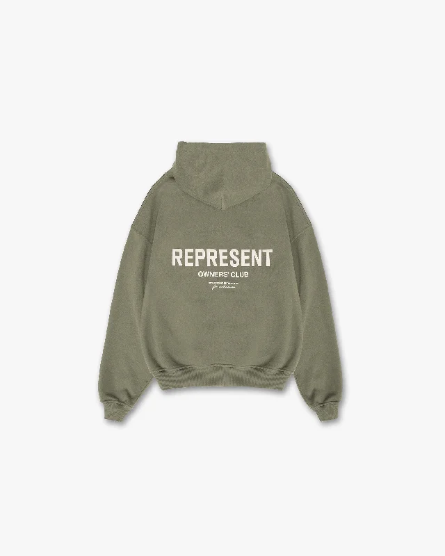 Represent Owners Club Hoodie - Olive Youthful Men's Anime