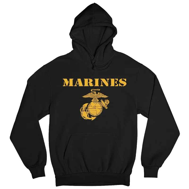 Gold Vintage Marines Hoodie Sporty Men's Athleisure 