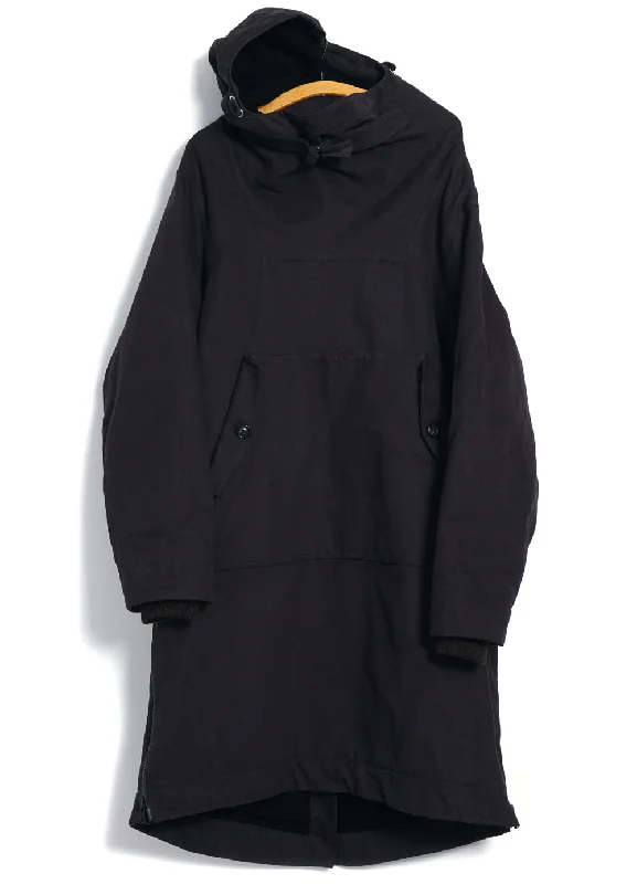 ROALD | Long Double Zipper Anorak | Dark Navy Monochromatic Office Style