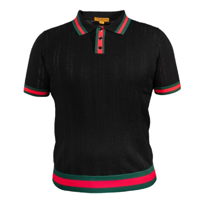 Prestige Black Green Red Polo Shirt Business