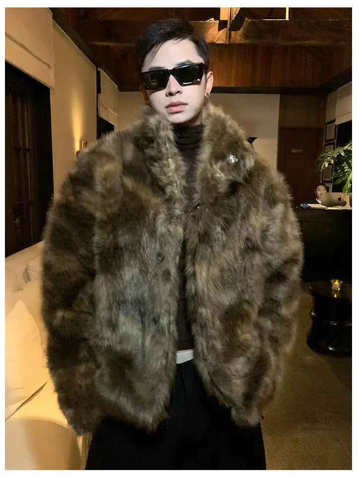 Faux Fur Mink Coat Trendy Men's Scandinavian