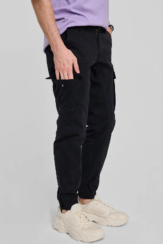 Black Slim Fit Cargo Pants Bold Men's Animal