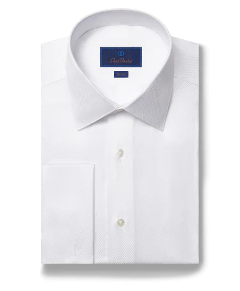 David Donahue Dobby Weave French Cuff Formal Shirt Vacation