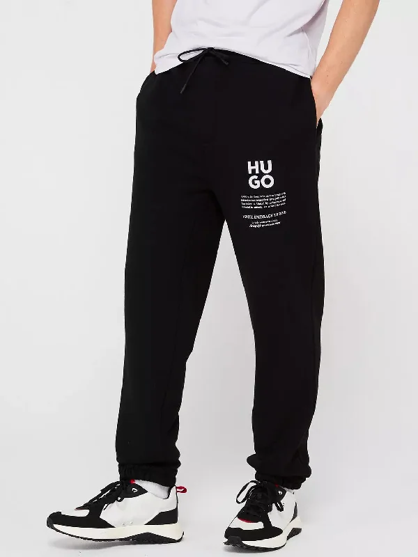 Hugo Men's Dapurlonga Square Logo Sweatpants, Black Modern Men's Geometric