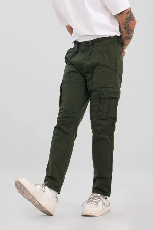 Whis Olive Tapered Cargo Pant Casual Men's Short