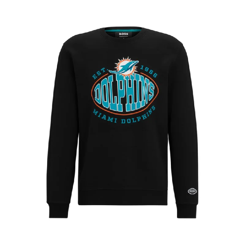 BOSS x NFL cotton-blend sweatshirt with collaborative branding Practical Men's Quick