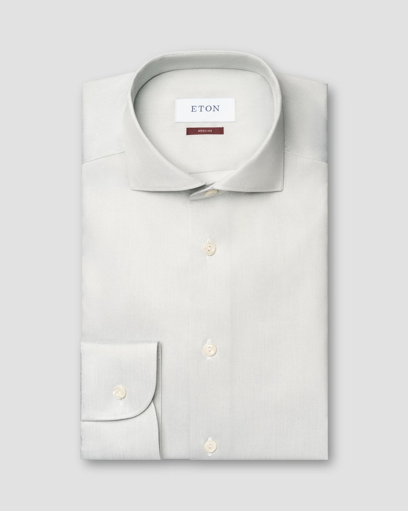 Light Green Signature Twill Contemporary Fit Shirt - ETON Archive Collection Elegant Men's Cashmere