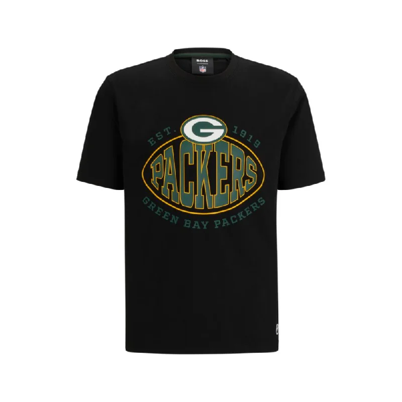 BOSS x NFL stretch-cotton T-shirt with collaborative branding Tailored