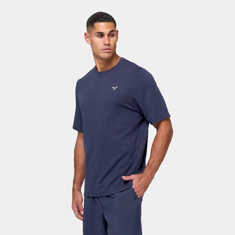 Essential Active Tee - Navy Print Sporty Men's Tennis