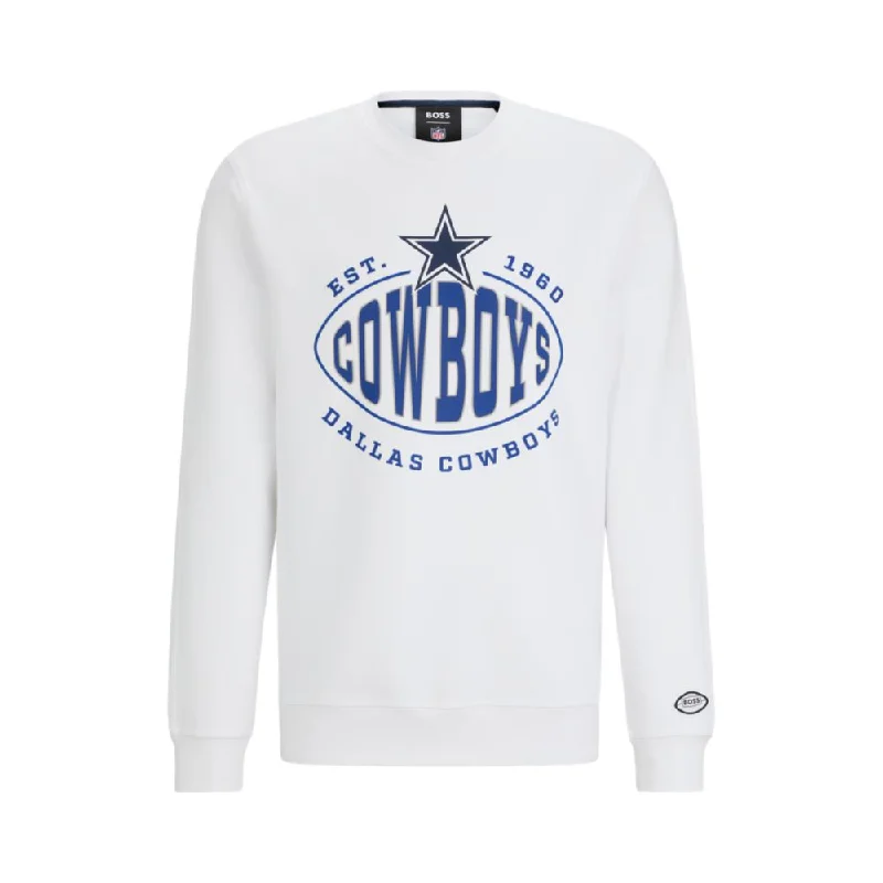 BOSS x NFL cotton-blend sweatshirt with collaborative branding Stylish Men's Neon