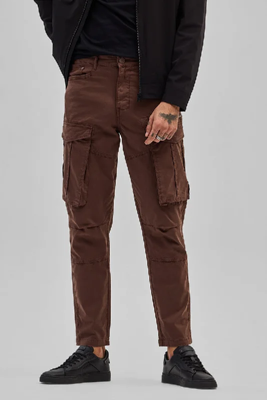 Copper Brown Relaxed Fit Cargo Pants Dapper Men's Bow