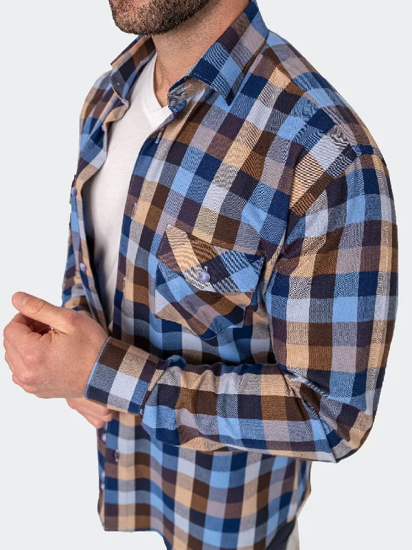 Flannel Checkbrown Brown Bold Men's Animal