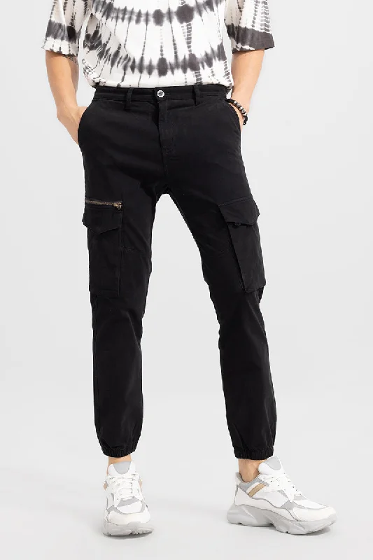 Rugger Black Cargo Pant Stylish Men's Neon