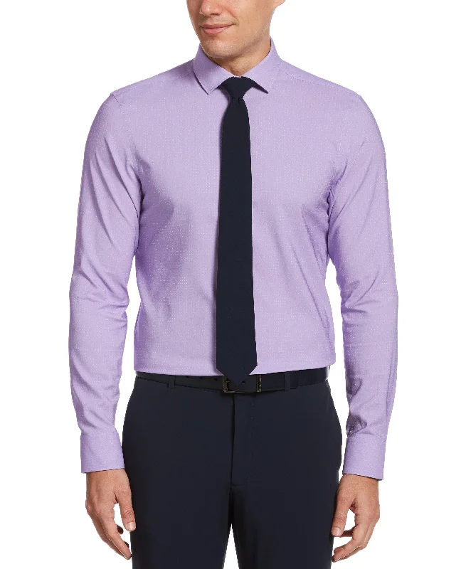 Slim Fit Non-Iron Lilac Dobby Tech Dress Shirt Traditional Men's Country