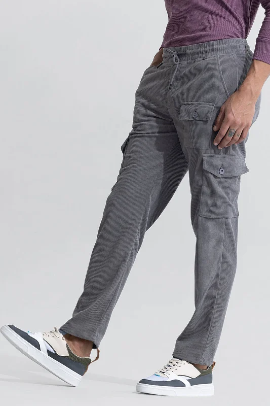 Cullin Grey Corduroy Cargo Pant Streetwear Style