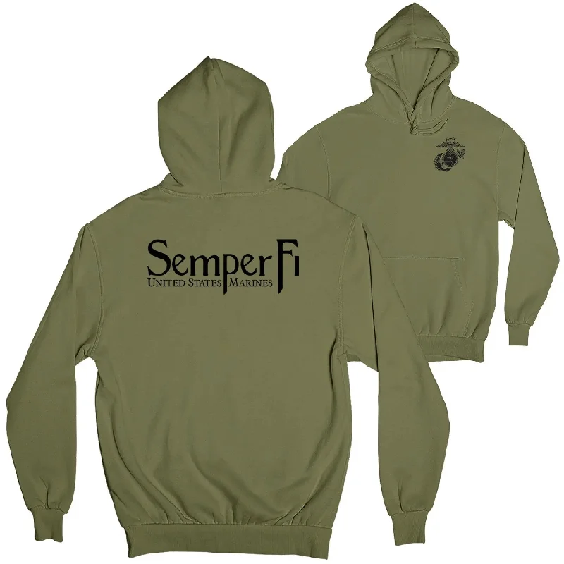 Semper Fi 2-Sided Hoodie Minimalist Men's Casual 