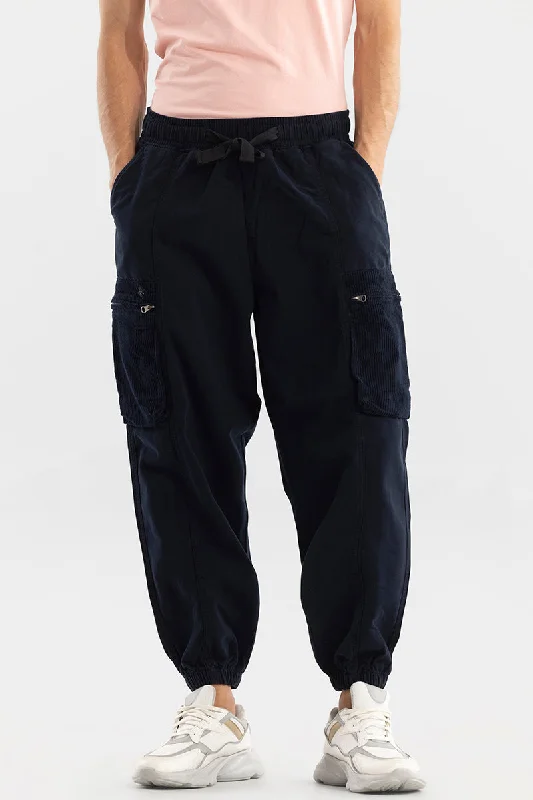 Korean Style Navy Cargo Pant Athletic Men's High