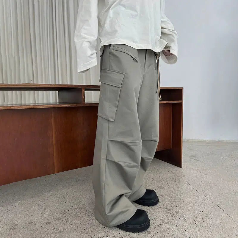 Classic Bootcut Cargo Pants Casual Men's Loose