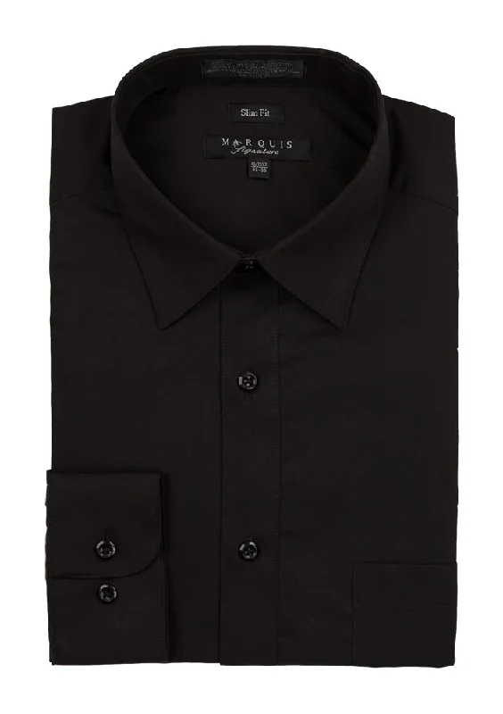 Marquis Signature Slim Fit Dress Shirt - Black Tailored