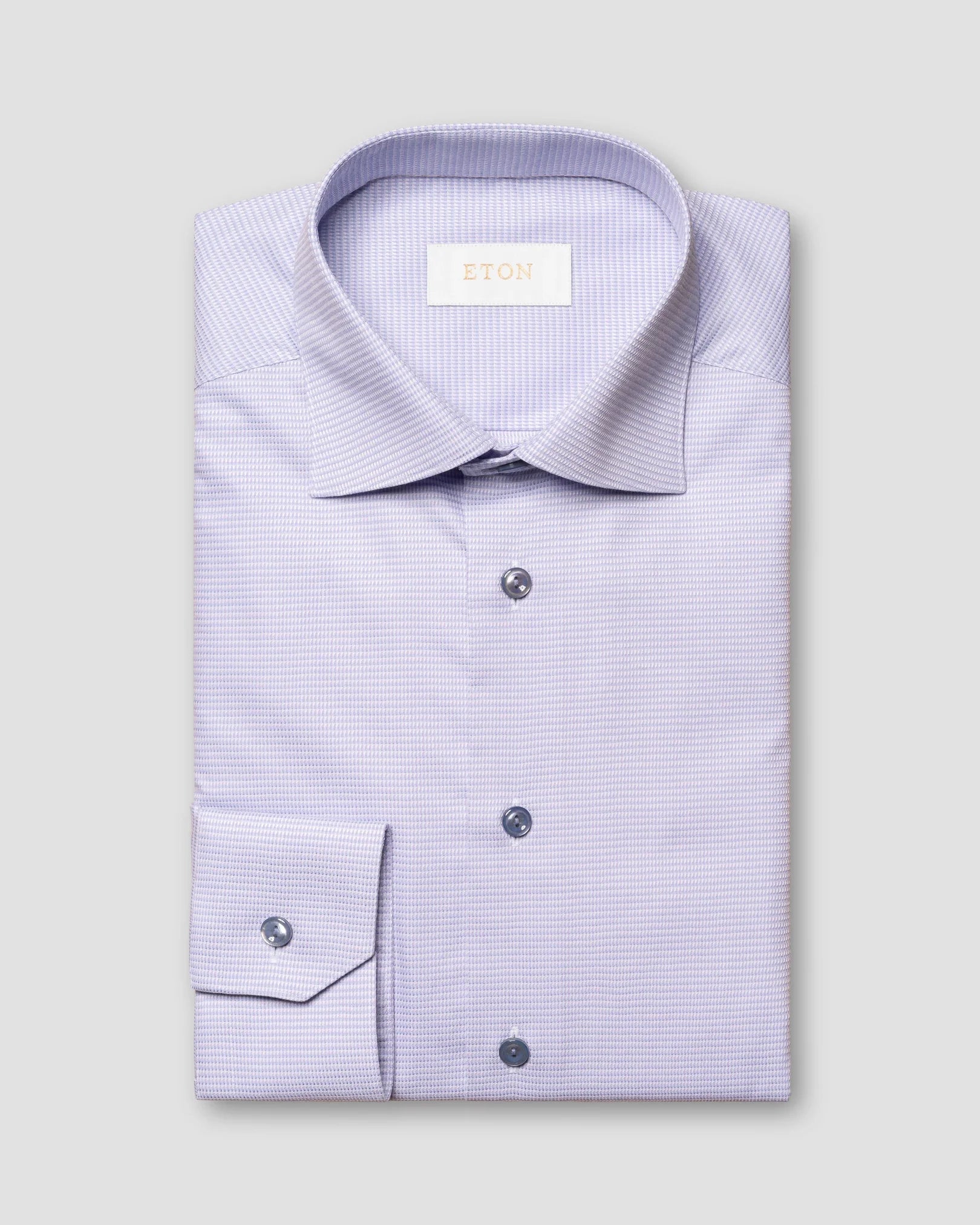 Light Purple Elevated Pique Contemporary Fit Shirt - ETON Elegant Men's Cashmere