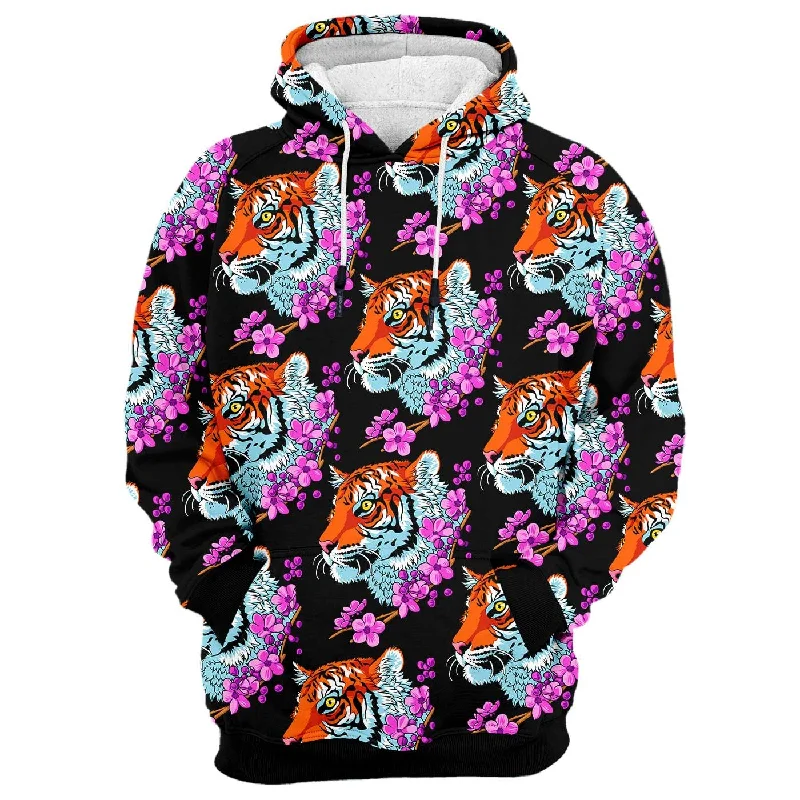 Tiger Sakura Hoodie Monochromatic All