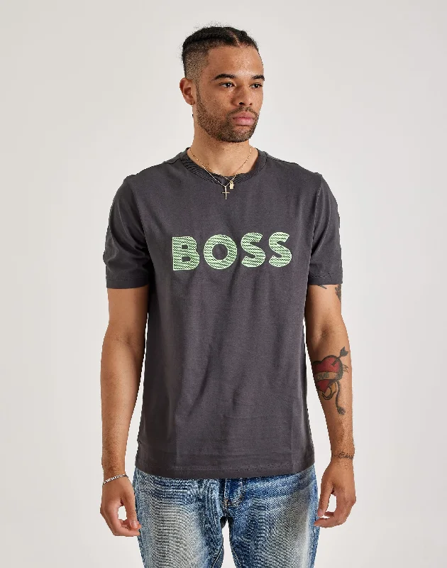 Boss Textured Logo Tee Relaxed Men's Australian 