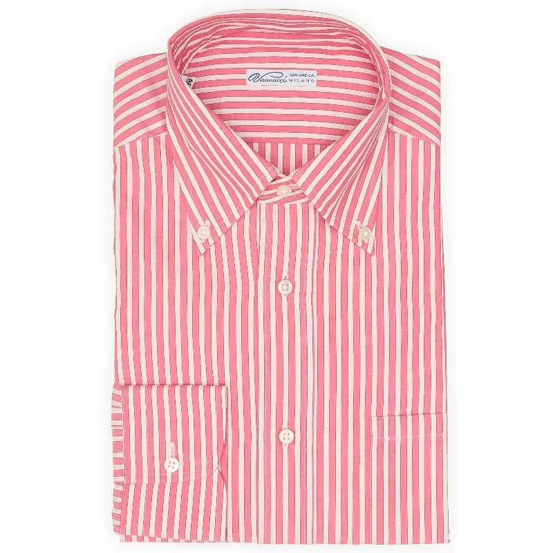 VANNUCCI Pink Striped Cotton Button Down Dress Shirt EU 39 NEW US 15.5 Street