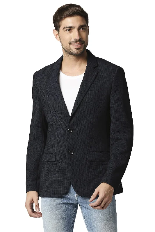 Comfort Fit Dobby Check Knit Blazers Earthy Men's Sustainable 