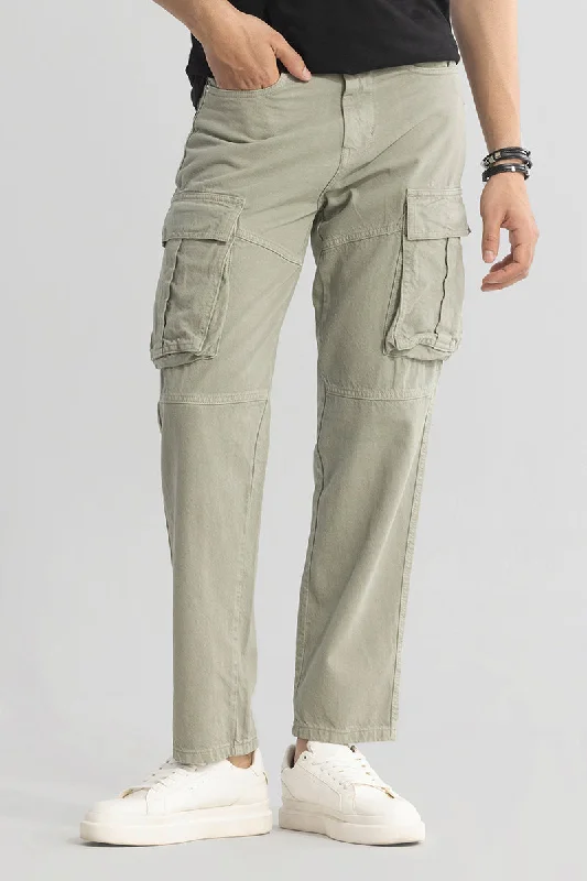 Adventure-Ready Moss Green Cargo Jeans Trendy Men's Bucket