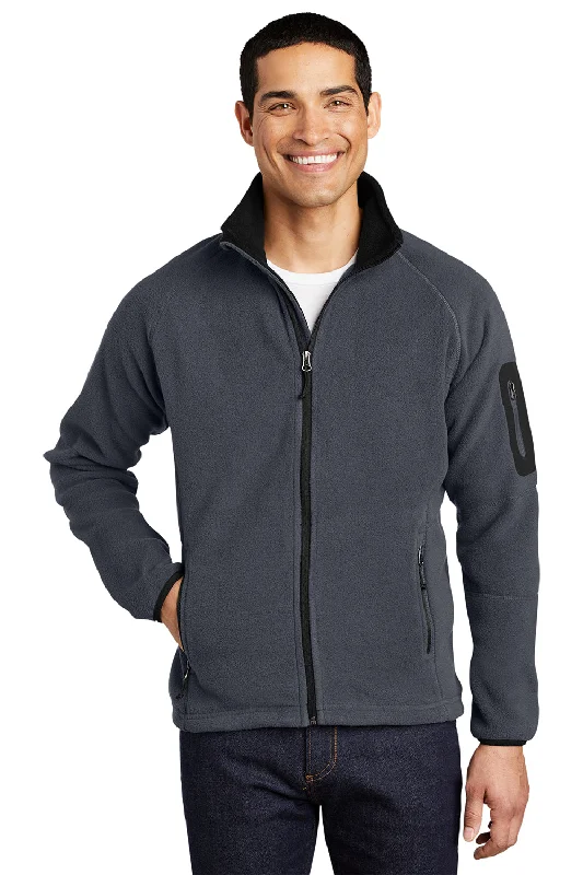 Port Authority Mens Full Zip Fleece Jacket - Battleship Grey/Black - Closeout Practical Men's Multi