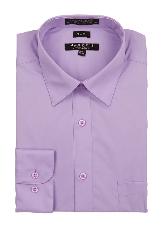 Marquis Signature Slim Fit Men's Dress Shirt - Violet Masculine Men's Thick