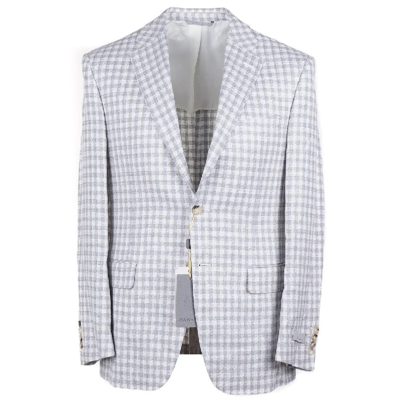 Canali Wool-Silk-Linen Sport Coat Polished Men's Satin