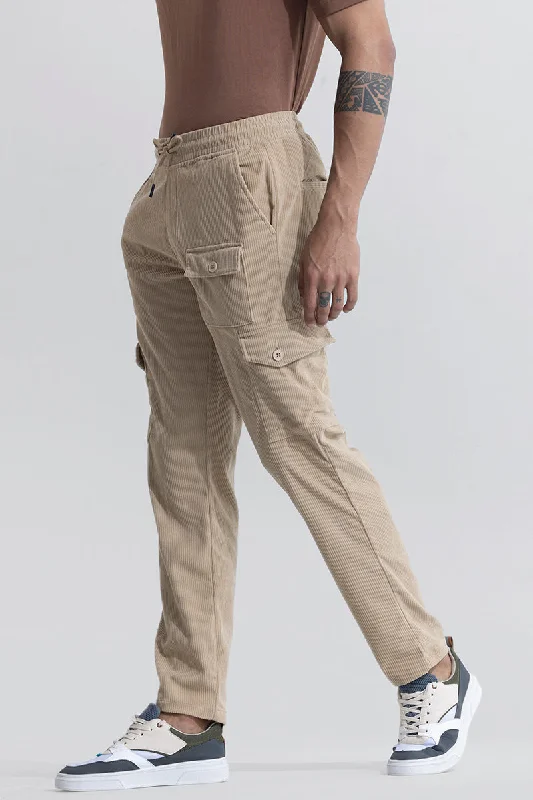 Cullin Beige Corduroy Cargo Pant Preppy Men's College