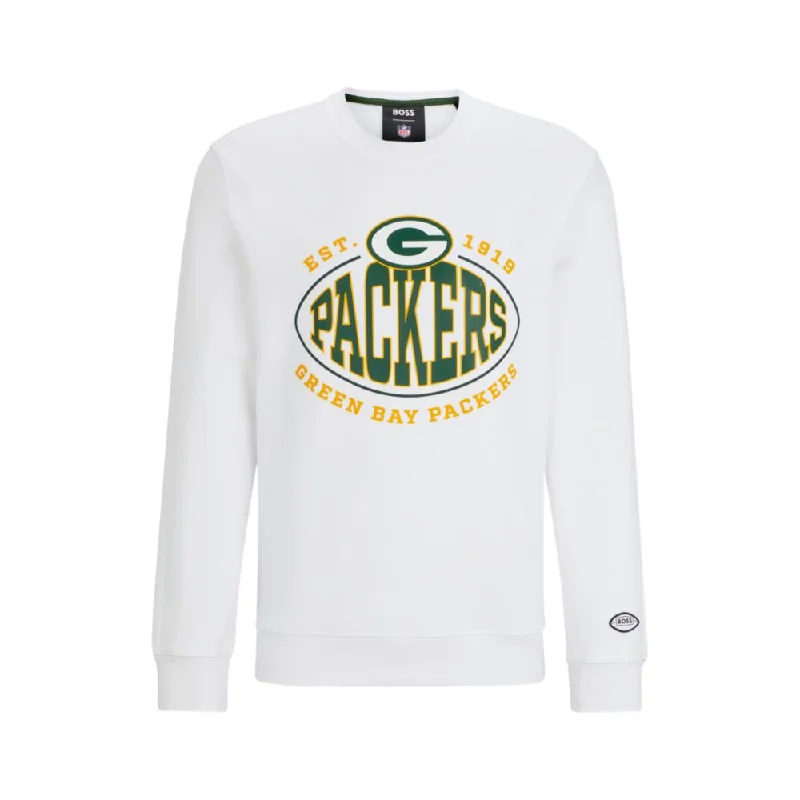 BOSS x NFL cotton-blend sweatshirt with collaborative branding Confident Men's High