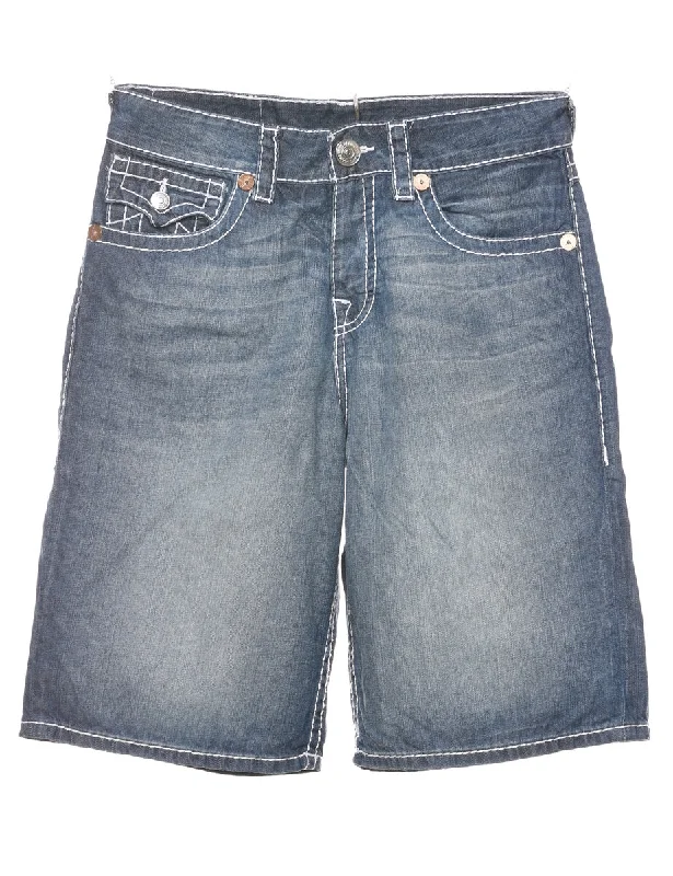 Stone Wash Denim Shorts - W32 L12 Preppy Men's College