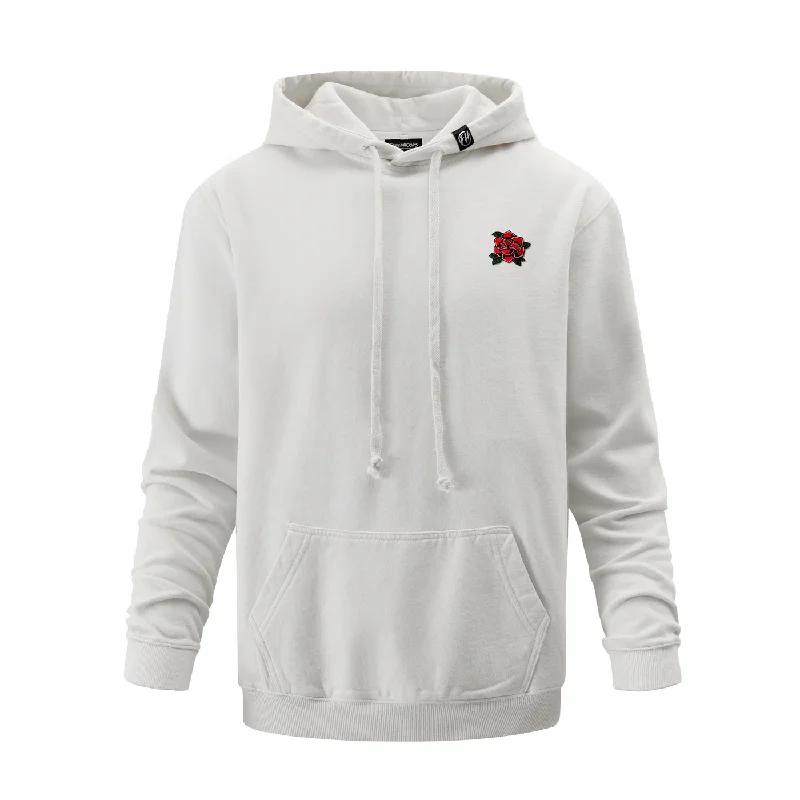 Red Rose Embroidered Hoodie British Gentleman Style