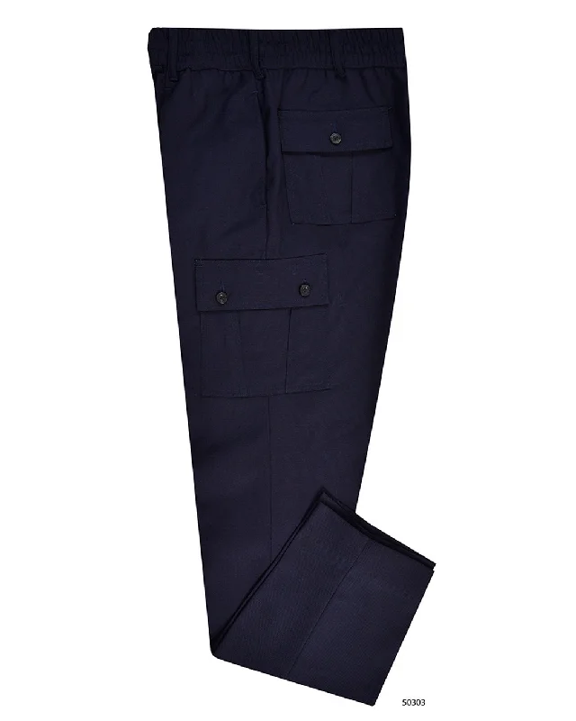 VBC - 4 Ply Tropical Wool: Navy Cargo Pant Tough Men's Military