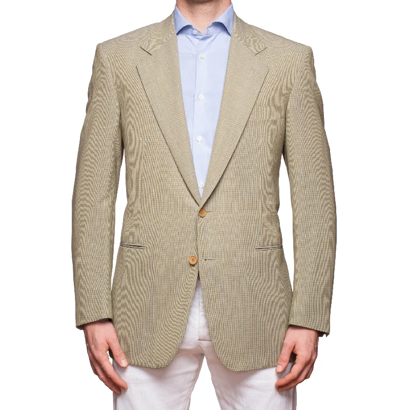 "Fire Relief" SARTORIA CASTANGIA Beige Check Wool Jacket Sport Coat EU 52 NEW US 42 Sporty Men's Athleisure 