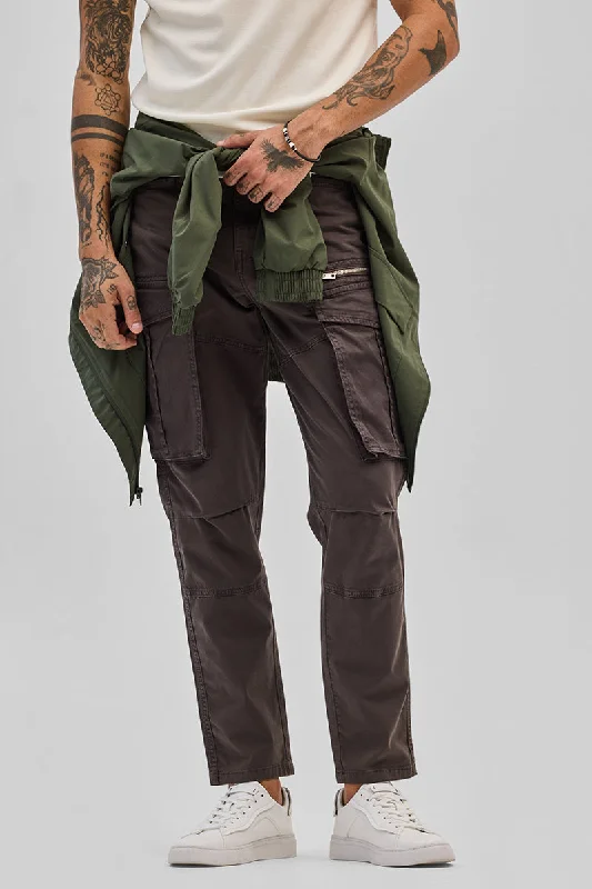 Carob Brown Relaxed Fit Cargo Pants Hip Men's Retro