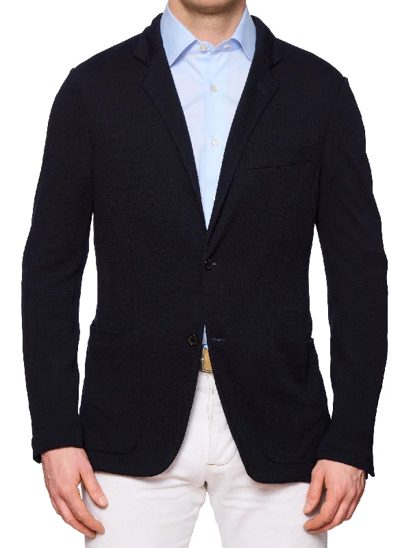 BELVEST Navy Super 120's Wool Jersey Blazer Jacket NEW Slim Fit Traditional Men's Country