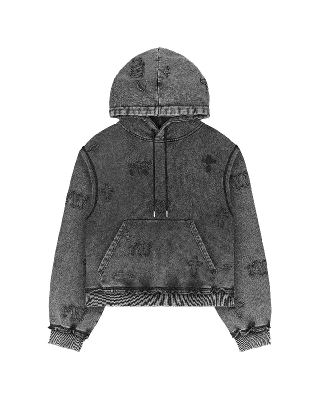 Black Ghost Cross Hoodie Hip Men's Retro