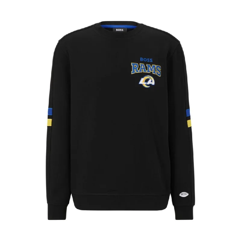 BOSS x NFL cotton-terry sweatshirt with collaborative branding Cozy Men's Sherpa