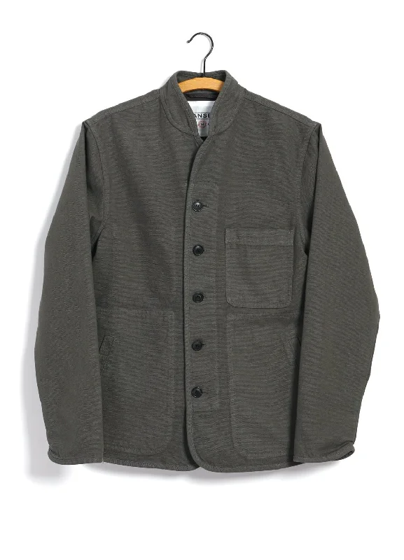 ERLING | Refined Work Jacket | Green Grey Polished Men's Silk