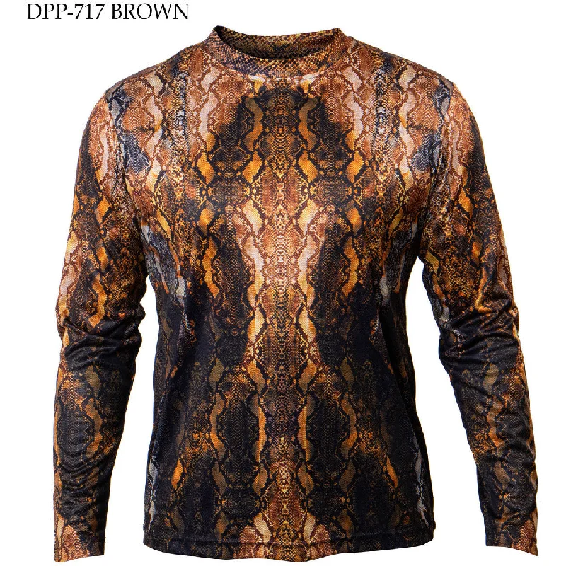 PRESTIGE VERSACE INSPIRED BROWN SNAKESKIN SHIRT Bold Men's Statement