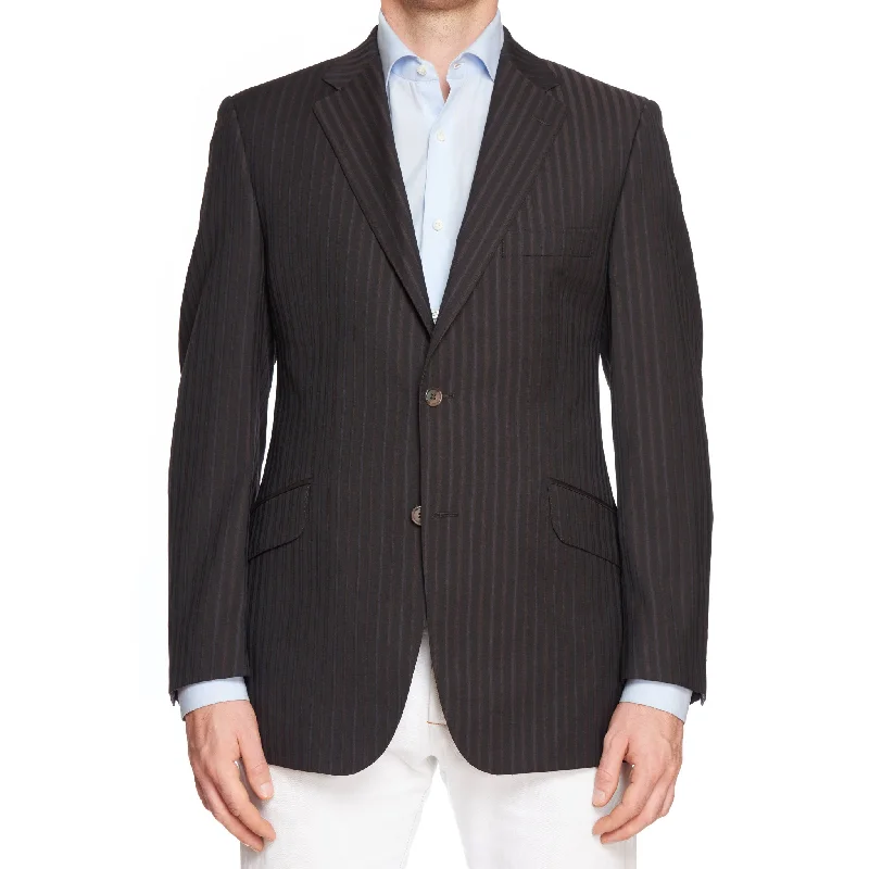 OZWALD BOATENG Black Striped Wool Jacket EU 50 NEW US 40 Laid